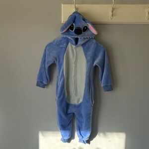 Stitch Blue One-Piece Pajamas Kids Cozy Costume PJ Approx 4–5T